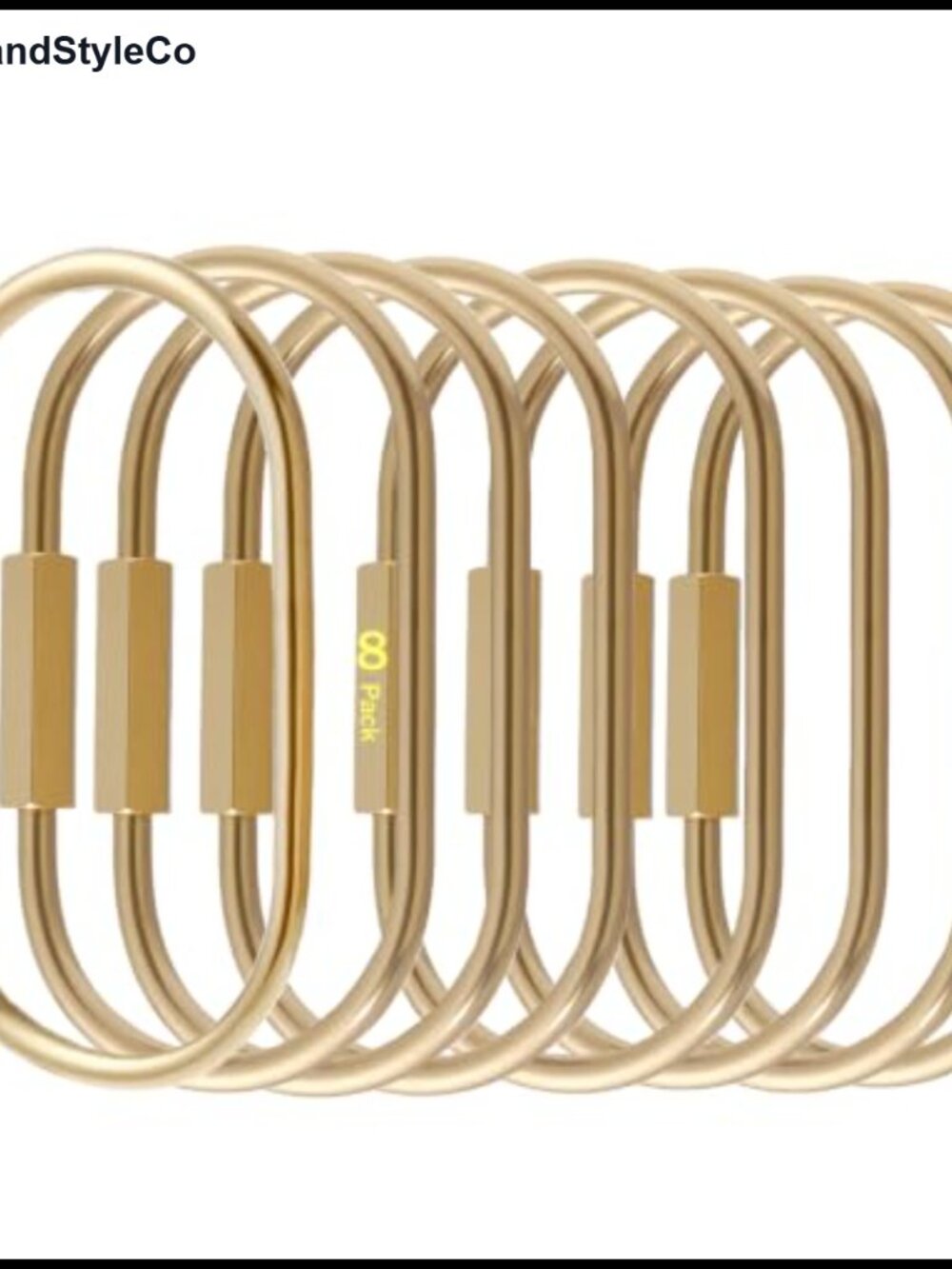 8 Pcs Solid Brass Locking Key Rings Carabiner Keychain Clips Screw Lock